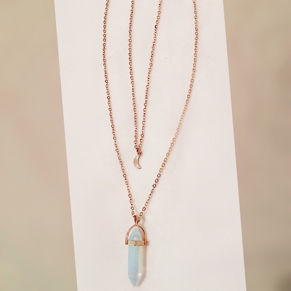 Double Layer Crystal Moon Choker Necklace - Picture 6 of 6